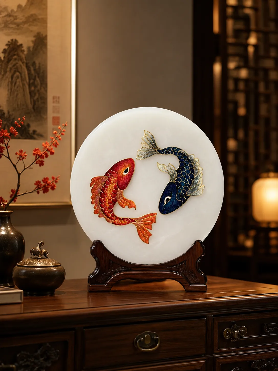 花鸟 · 锦鲤双福